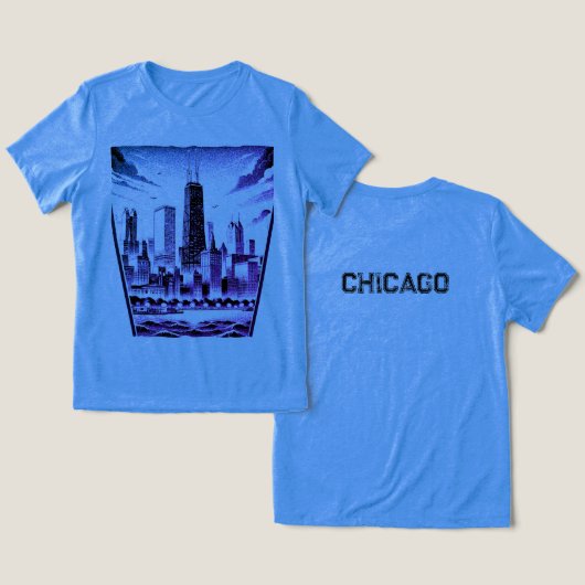 CHICAGO Black Graphic T - Shirt (Design Vorderseite & Rückseite)