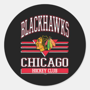 Chicago Blackhawks Hockey Club Schwarz Offiziell L Runder Aufkleber