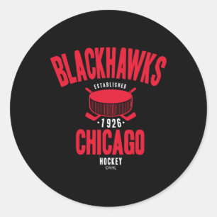 Chicago Blackhawks Hockey Puck Schwarz Offiziell L Runder Aufkleber