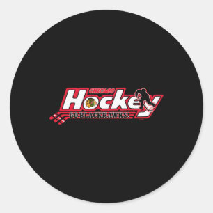 Chicago Blackhawks Hockey Schwarz Offiziell Lizenz Runder Aufkleber