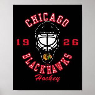 Chicago Blackhawks Hockeymaske Schwarz Offiziell L Poster