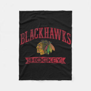 Chicago Blackhawks Vintage-Hockey Grau Offiziell  Fleecedecke