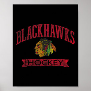 Chicago Blackhawks Vintage-Hockey Weiß Offiziell Poster
