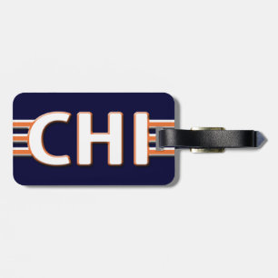 Chicago Blaues und Oranges Reisegepäckanhänger Gepäckanhänger