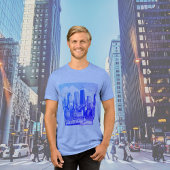 CHICAGO Blue Graphic T - Shirt Tri-Blend-Shirt