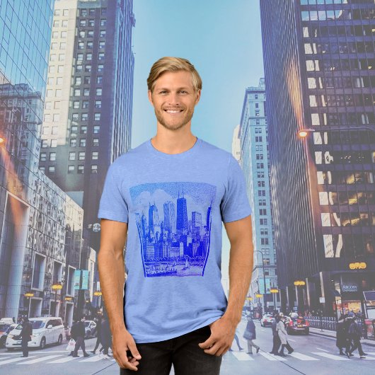CHICAGO Blue Graphic T - Shirt Tri-Blend-Shirt