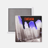 CHICAGO BLUE MAGNET (Vorderseite/Rückseite)