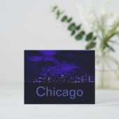 Chicago Blue Skyline Postkarte (Stehend Vorderseite)