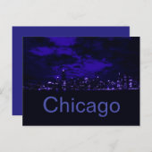 Chicago Blue Skyline Postkarte (Vorne/Hinten)