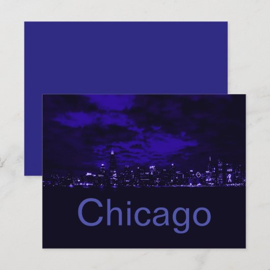 Chicago Blue Skyline Postkarte (Vorne/Hinten)