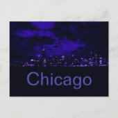 Chicago Blue Skyline Postkarte (Vorderseite)