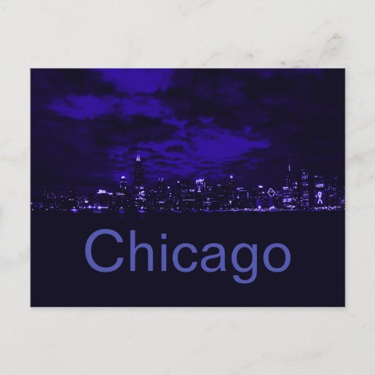 Chicago Blue Skyline Postkarte (Vorderseite)