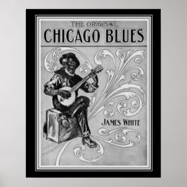 "Chicago Blues" 1915 Sheet Music Print 16x20 Poster
