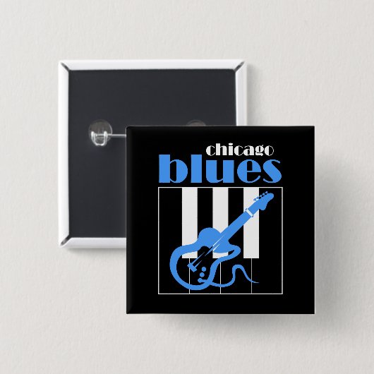 Chicago-Blues Button (Vorne & Hinten)
