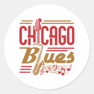 Chicago Blues Music Lover Runder Aufkleber