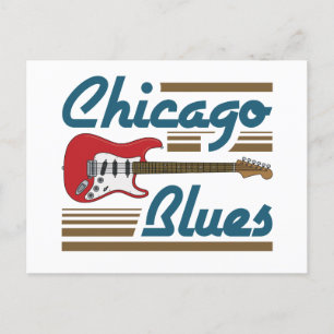 Chicago Blues Music Musician Guitar Postkarte