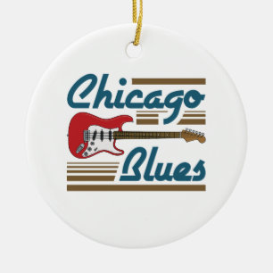 Chicago Blues Musik Musiker Gitarre Keramik Ornament