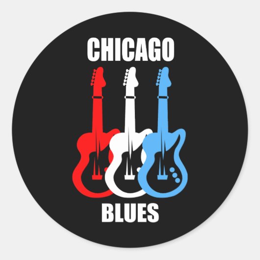 Chicago Blues Runder Aufkleber (Vorderseite)