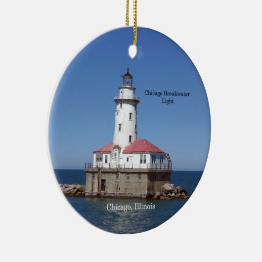 Chicago Breakwater Light Circle Ornament (Rechts)