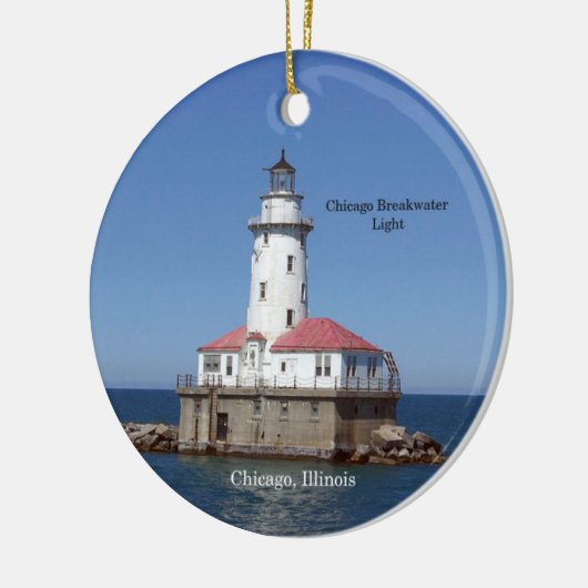 Chicago Breakwater Light Circle Ornament (Links)