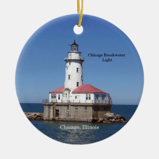 Chicago Breakwater Light Kreisornament Keramik Ornament (Vorne)