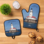 Chicago Breakwater Light Ofenhandschuh & Topflappen-Set (Oben Unten)