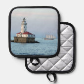 Chicago Breakwater Light & Windy II Pothalter Topflappen (Vorderseite/Rückseite)