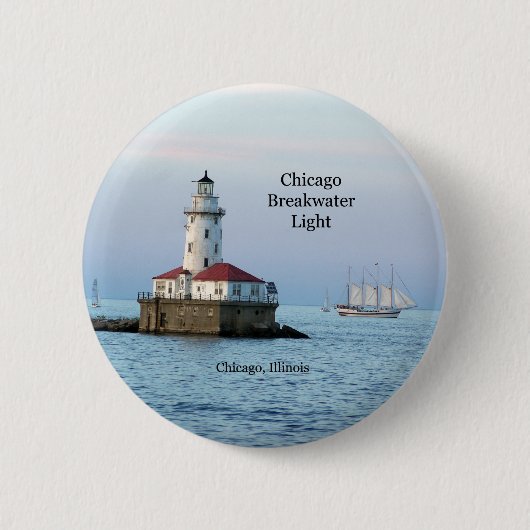 Chicago Breakwater Light & Windy II Schaltfläche Button (Vorderseite)