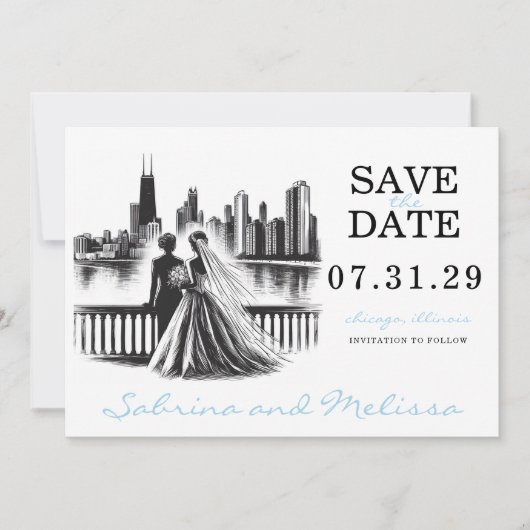 Chicago Brides Save The Date (Vorderseite)