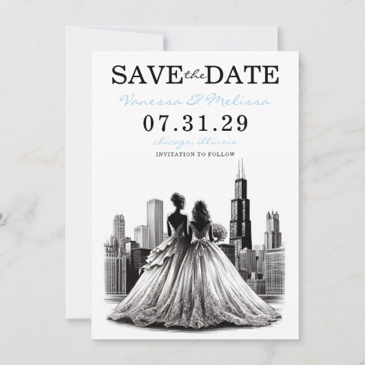 Chicago Brides Save The Date (Vorderseite)