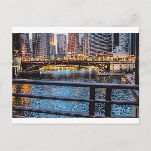 Chicago Bridges & Lights Postkarte (Vorderseite)