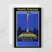 Chicago Buckingham Fountain Vintage Travel Postkarte (Vorne/Hinten)