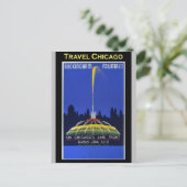 Chicago Buckingham Fountain Vintage Travel Postkarte (Stehend Vorderseite)