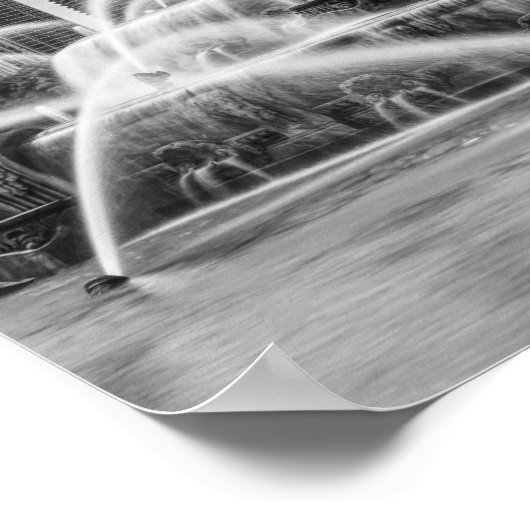 Chicago Buckingham Grayscale Poster (Ecke)