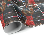 Chicago Bull Slam Dunking a Basketball Geschenkpapier (Rolleneckpunkt)