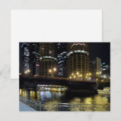 Chicago by Night - Am Fluss Postkarte (Vorne/Hinten)