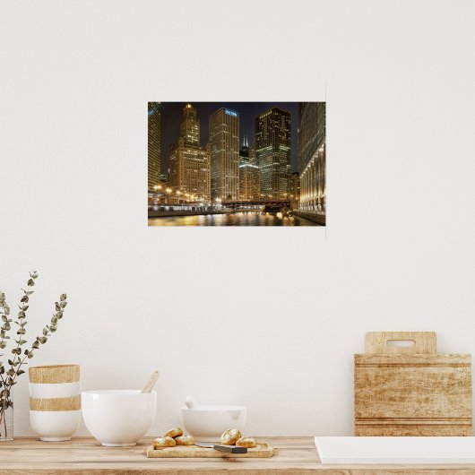 Chicago by Night Poster (Küche)