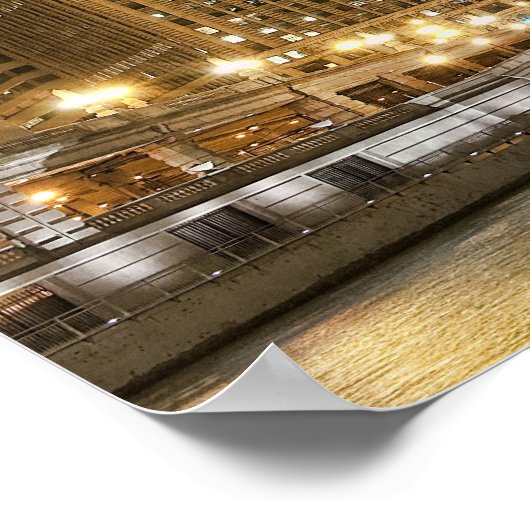 Chicago by Night Poster (Ecke)
