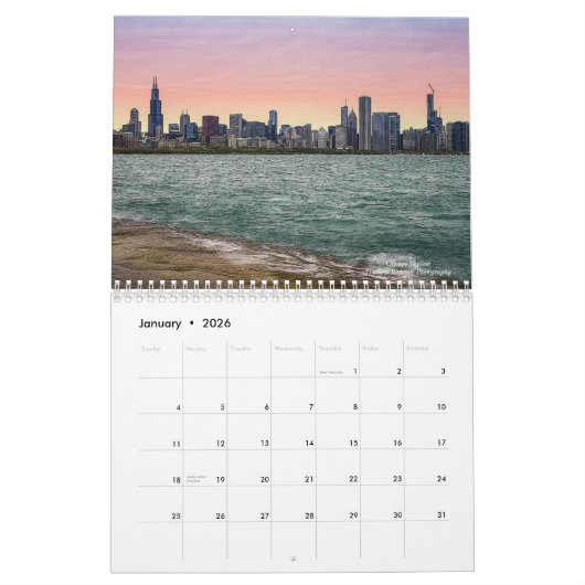 Chicago Calendar Kalender (Jan 2026)