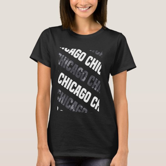 Chicago Camouflage Pattern Gray Camouflage T-Shirt (Vorderseite)