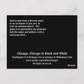 Chicago, Chicago - in Schwarzweiss Postkarte (Rückseite)
