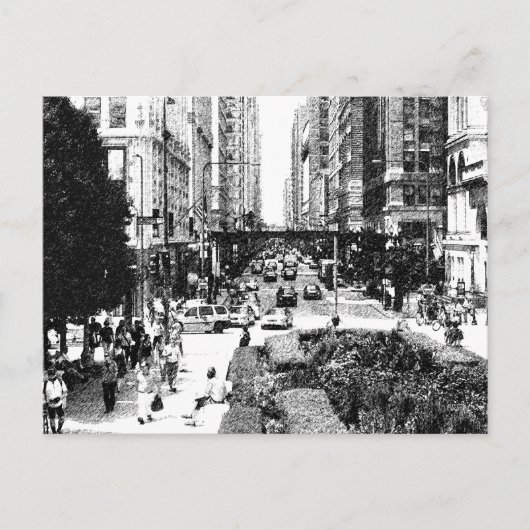 Chicago, Chicago - in Schwarzweiss Postkarte (Vorderseite)
