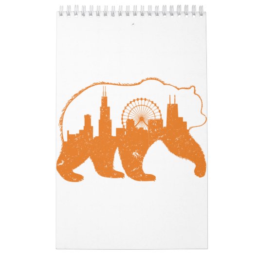 Chicago City Apparel Downtown Walking Bear Silhoue Kalender (Titelbild)