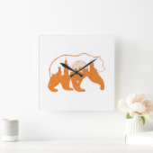 Chicago City Apparel Downtown Walking Bear Silhoue Quadratische Wanduhr (Zuhause)
