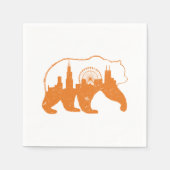 Chicago City Apparel Downtown Walking Bear Silhoue Serviette (Vorderseite)