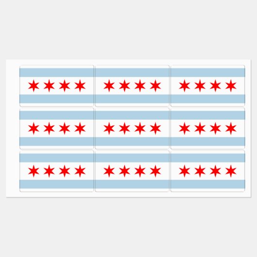 Chicago city flag custom multipurpose labels etiketten (Blatt)
