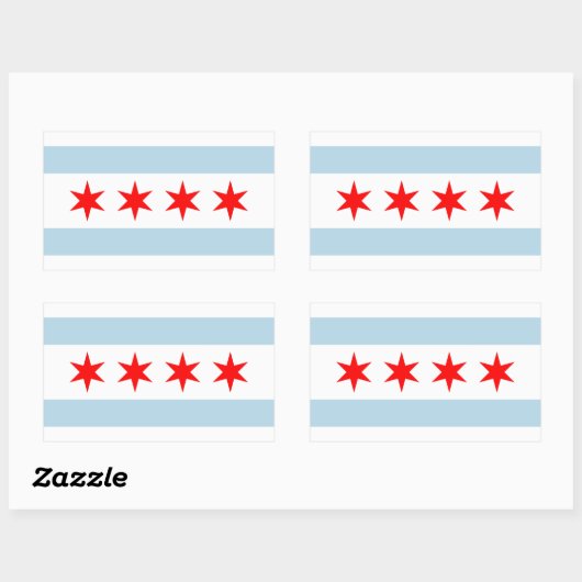 Chicago city flag custom stickers (Blatt)