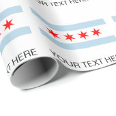 Chicago city flag custom wrapping paper rolls geschenkpapier (Rolleneckpunkt)