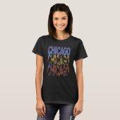 Chicago City Flag Downtown Skyline Chicago T-Shirt (Vorne ganz)