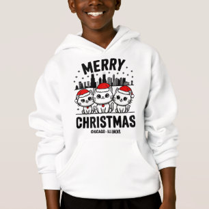 Chicago City Illinois Frohe Weihnachten USA Hoodie